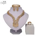 Big African jewelry set Gold-color Necklace Sets Fashion Wedding Bridal Set