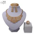 Big African jewelry set Gold-color Necklace Sets Fashion Wedding Bridal Set