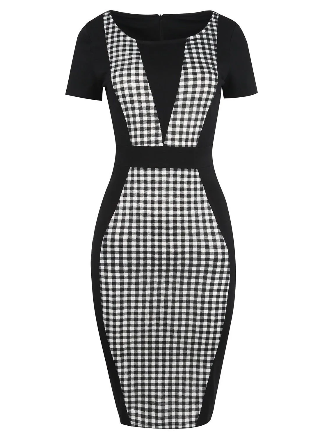 Black & White Contoured Sheath Dress