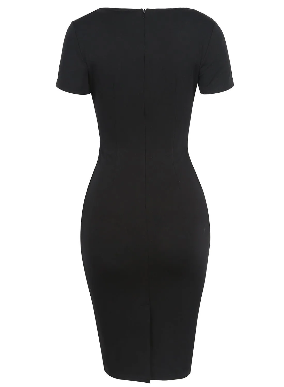 Black & White Contoured Sheath Dress