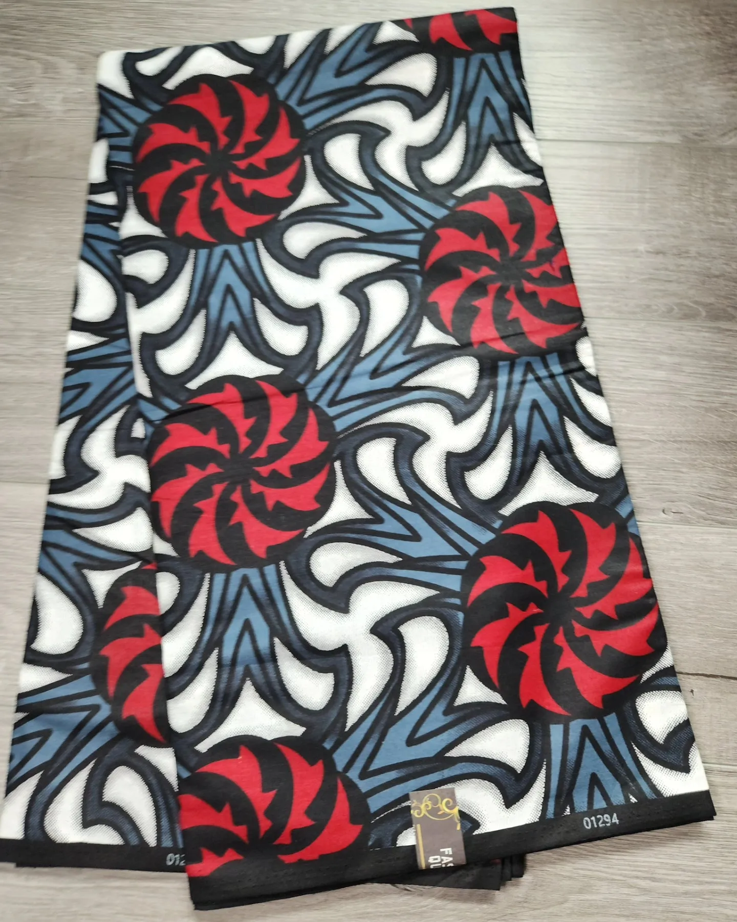 Black and Red African Print Fabric, Ankara Fabric