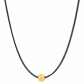 Black Cable Chain with Gold Ball