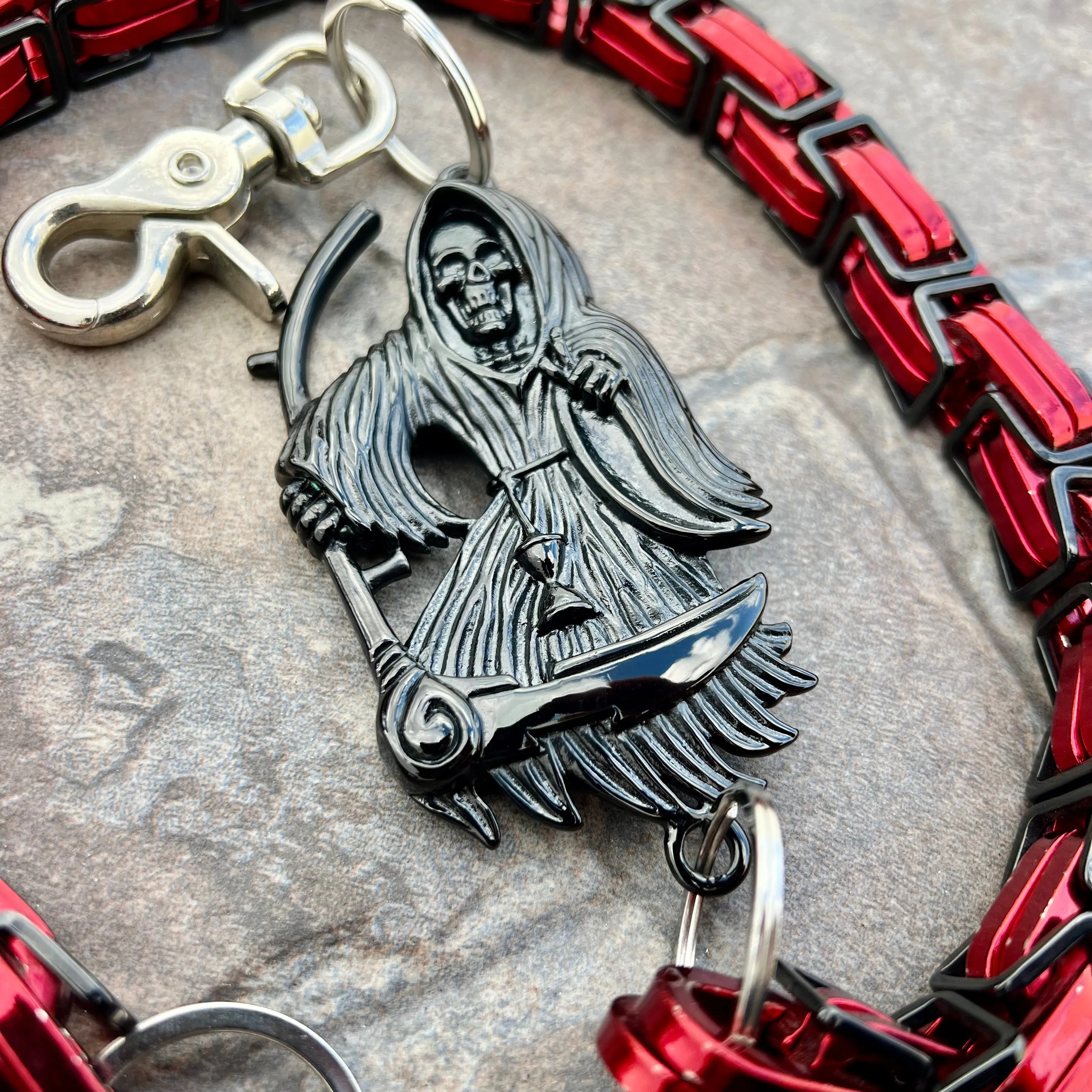 Black Grim Reaper Wallet Chain - Black & Red Daytona CVO - WC15CVO