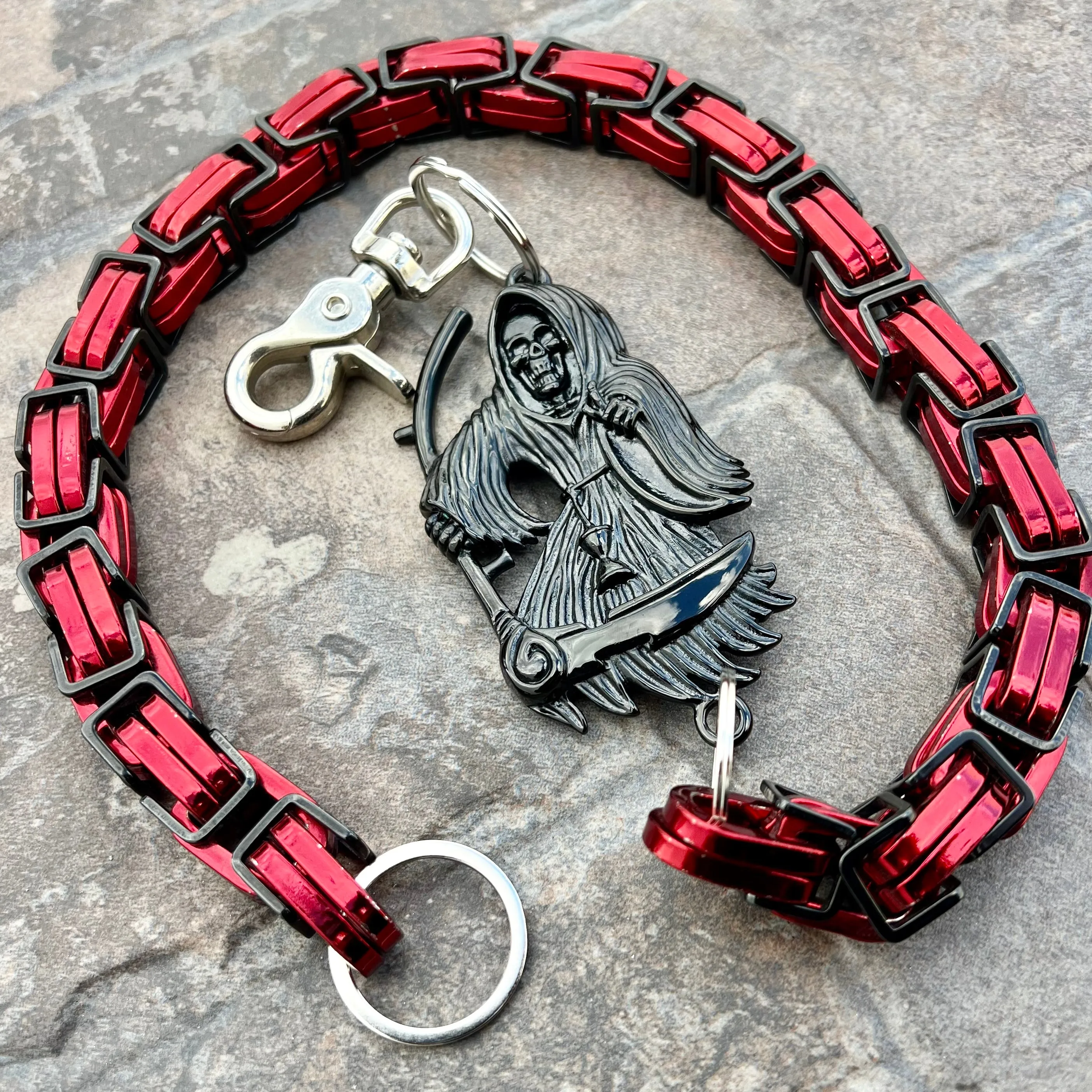 Black Grim Reaper Wallet Chain - Black & Red Daytona CVO - WC15CVO