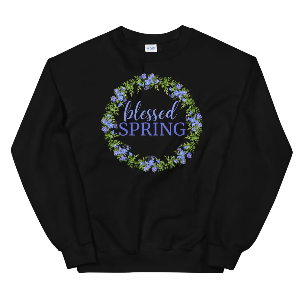 blessed SPRING Floral Wreath Sweatshirt