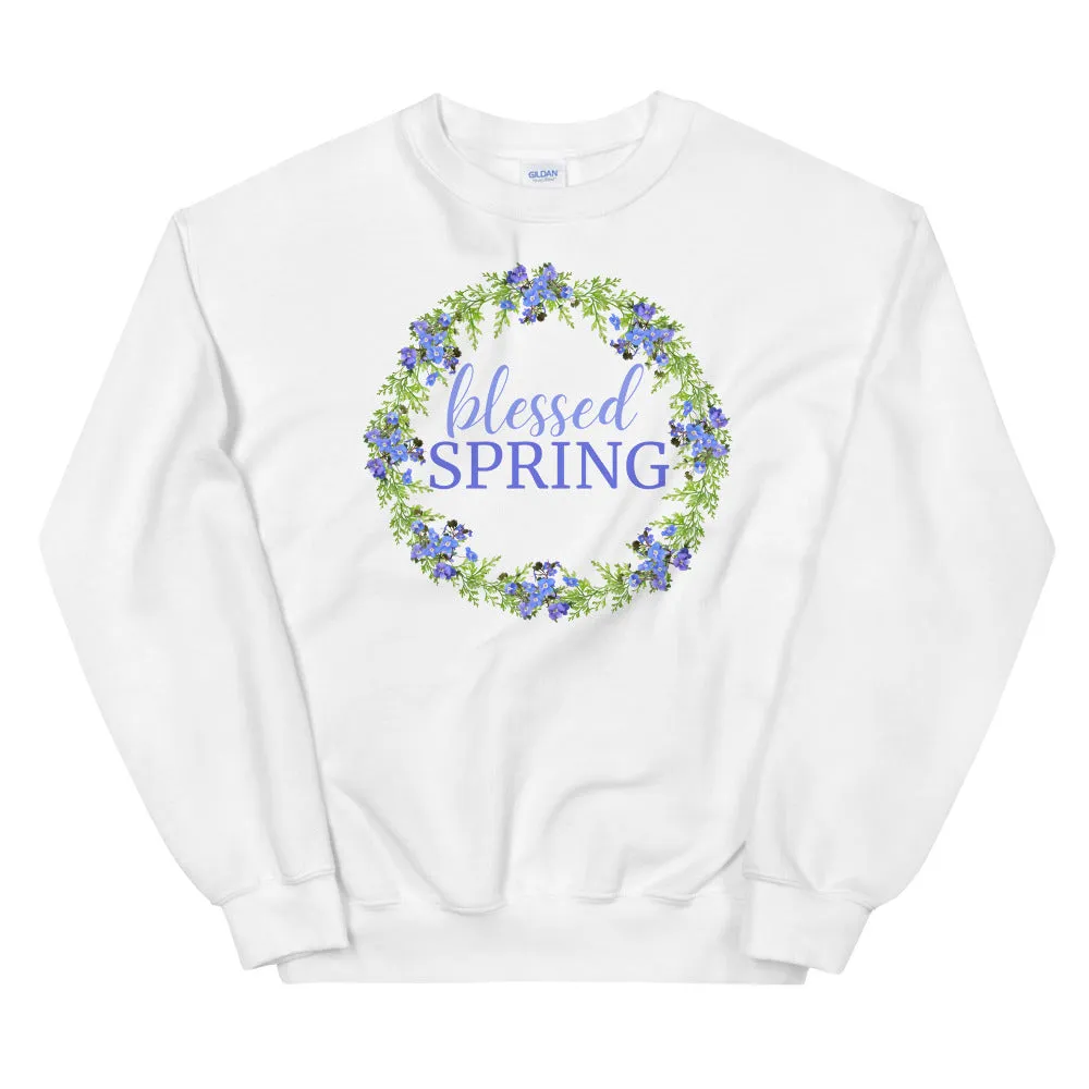 blessed SPRING Floral Wreath Sweatshirt