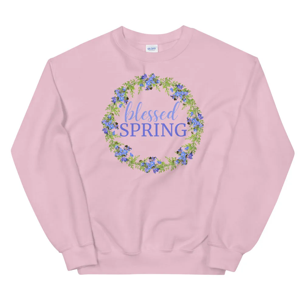 blessed SPRING Floral Wreath Sweatshirt