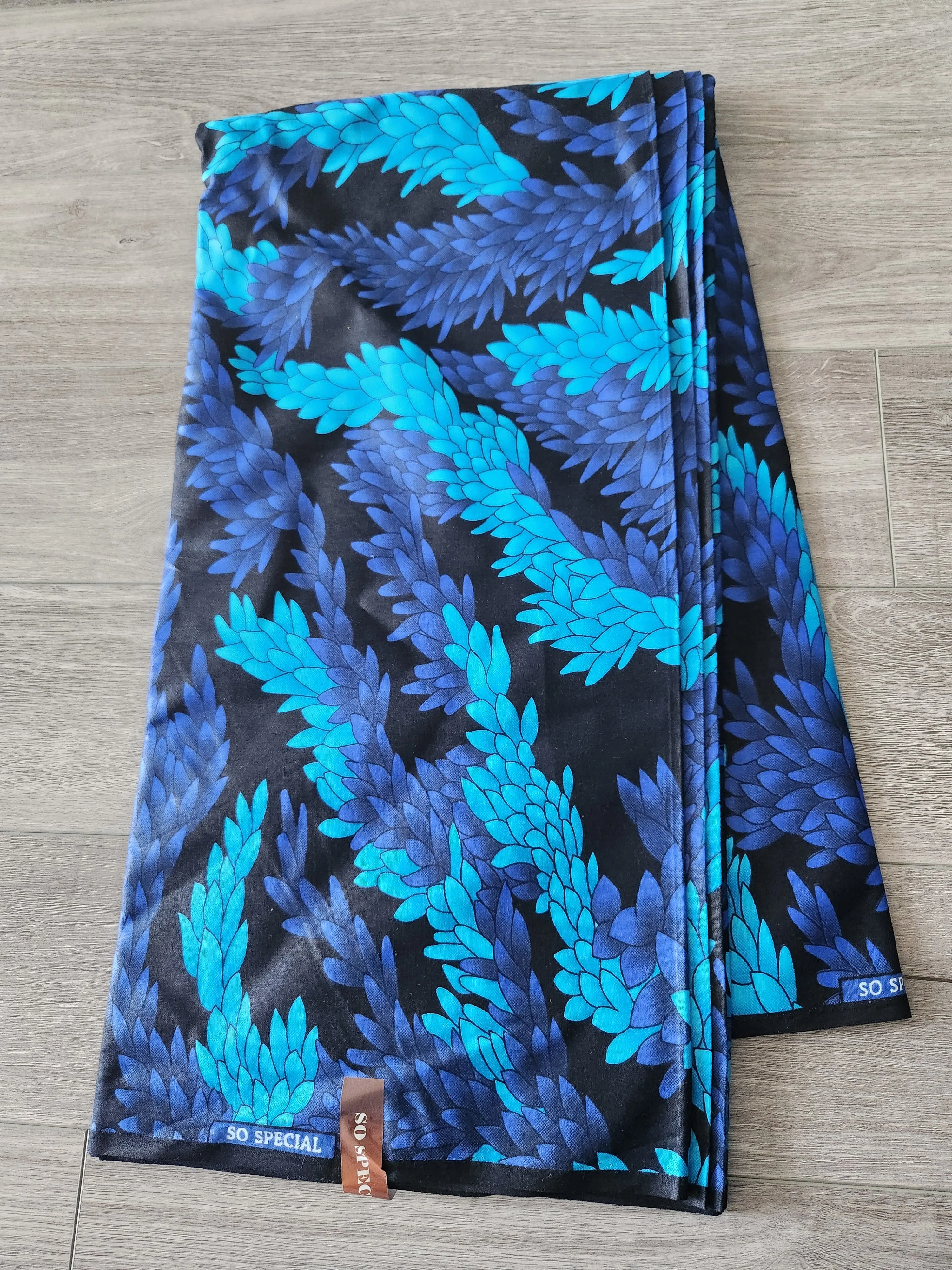 Blue and Black African Print Fabric, Ankara Fabric AF40