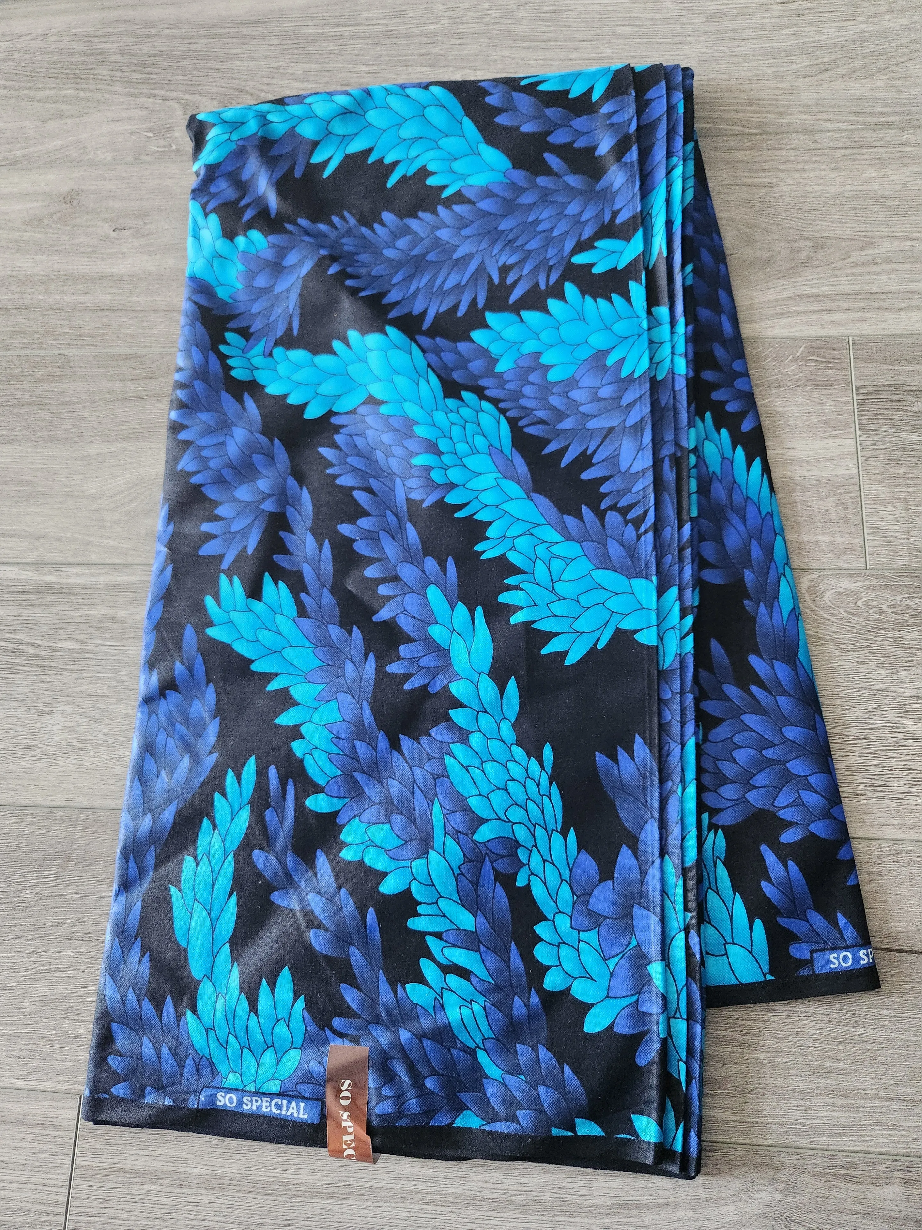 Blue and Black African Print Fabric, Ankara Fabric AF40