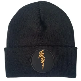 Bolt Beanie (Leopard, Silver or Gold)