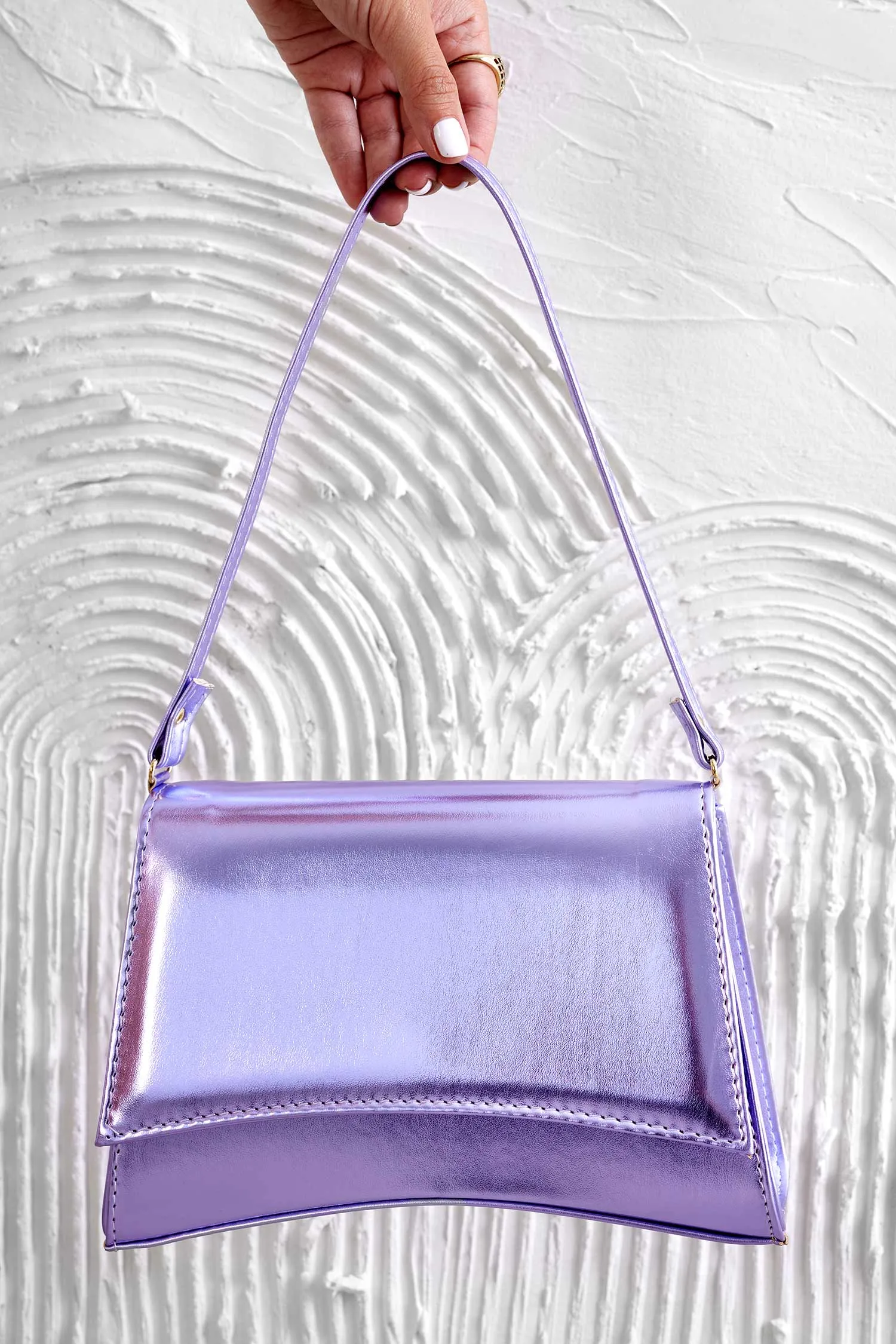 Borsa a spalla B225 viola metallizzato