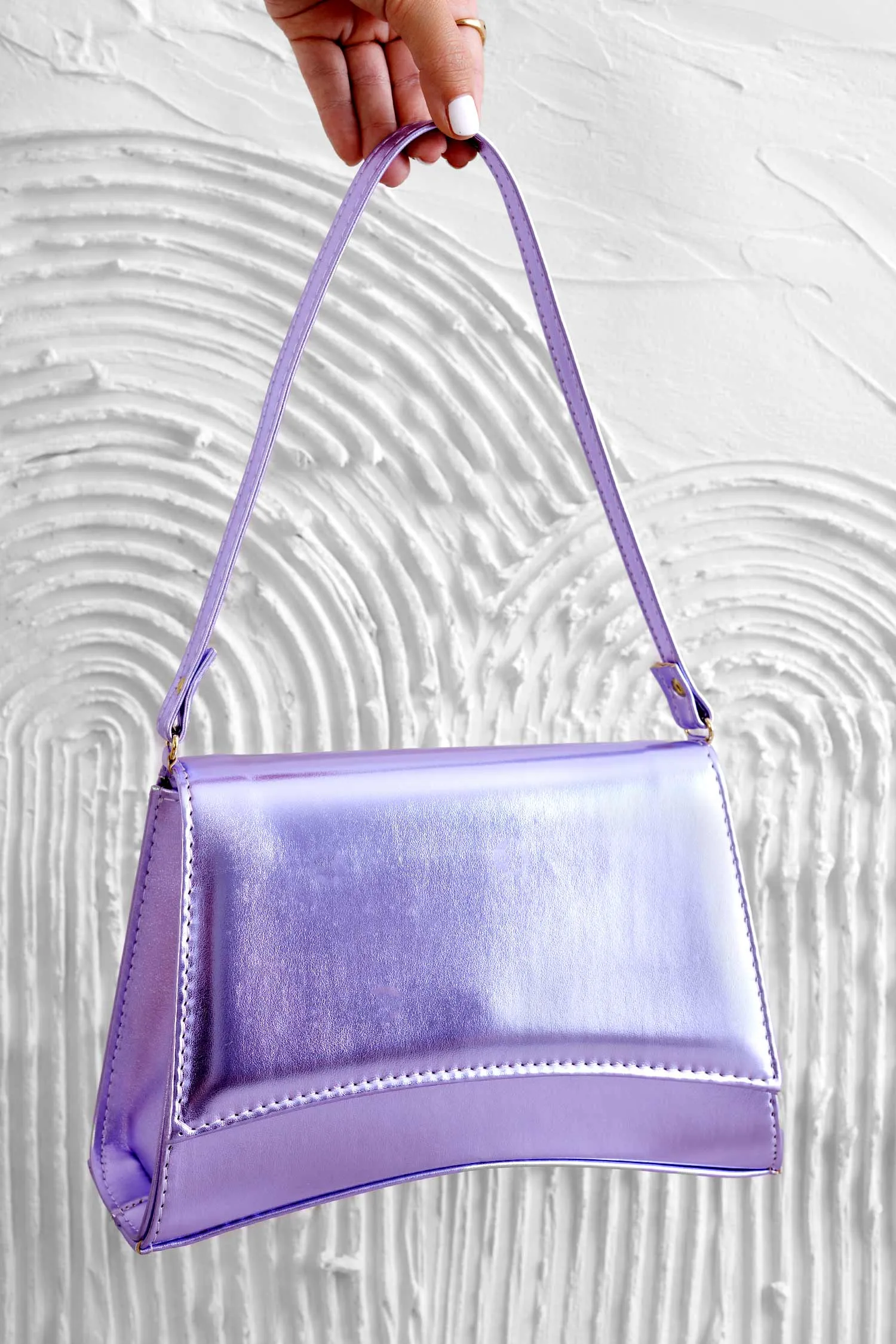 Borsa a spalla B225 viola metallizzato