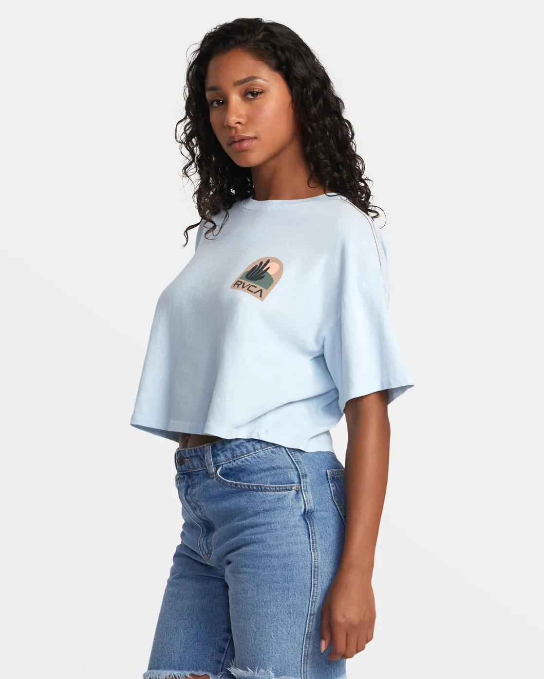 Boyfriend Crop Tee 2 T-Shirt - Sky High