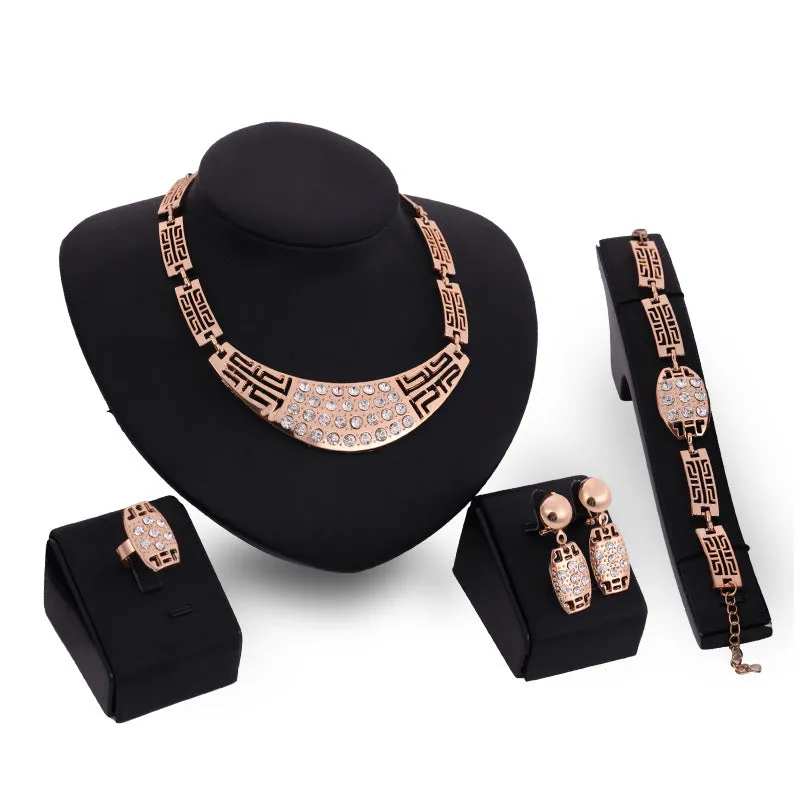 Bridal Jewelry sets for woman Necklace Earrings Ring Bracelet