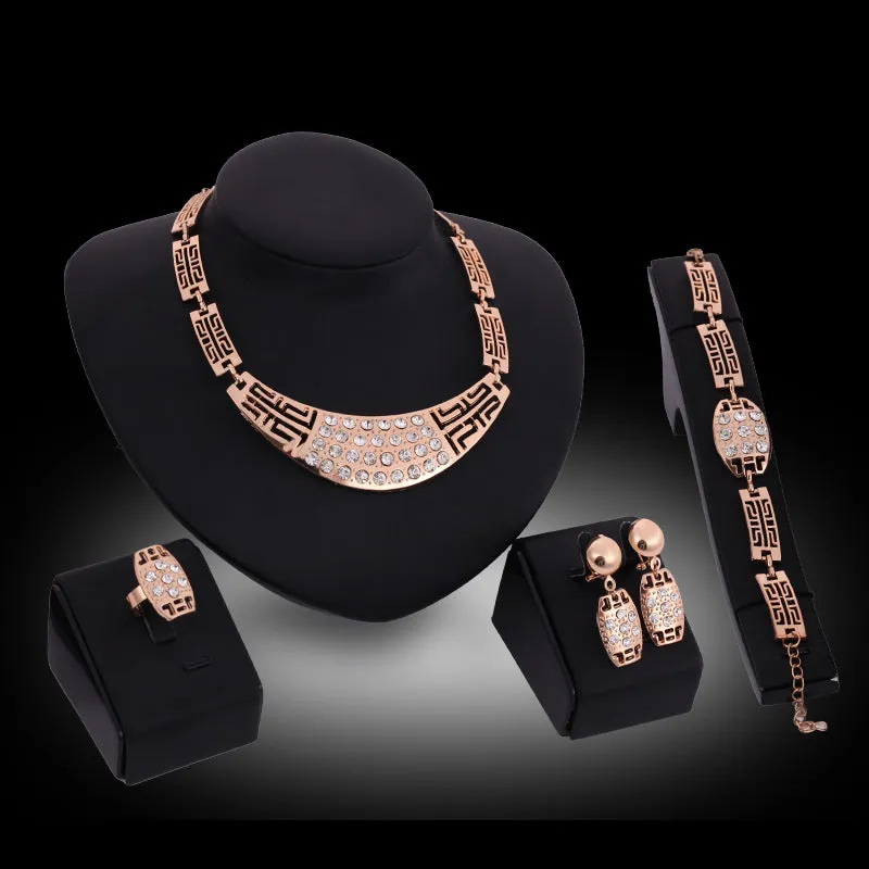 Bridal Jewelry sets for woman Necklace Earrings Ring Bracelet