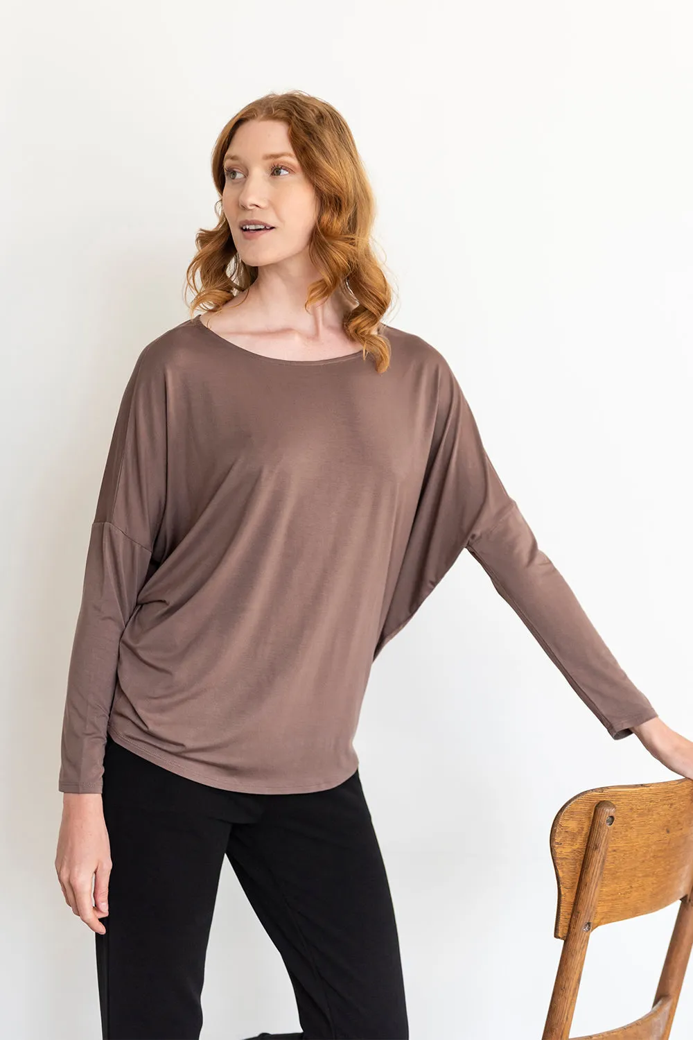 Bridget Dolman Bamboo Top - Latte