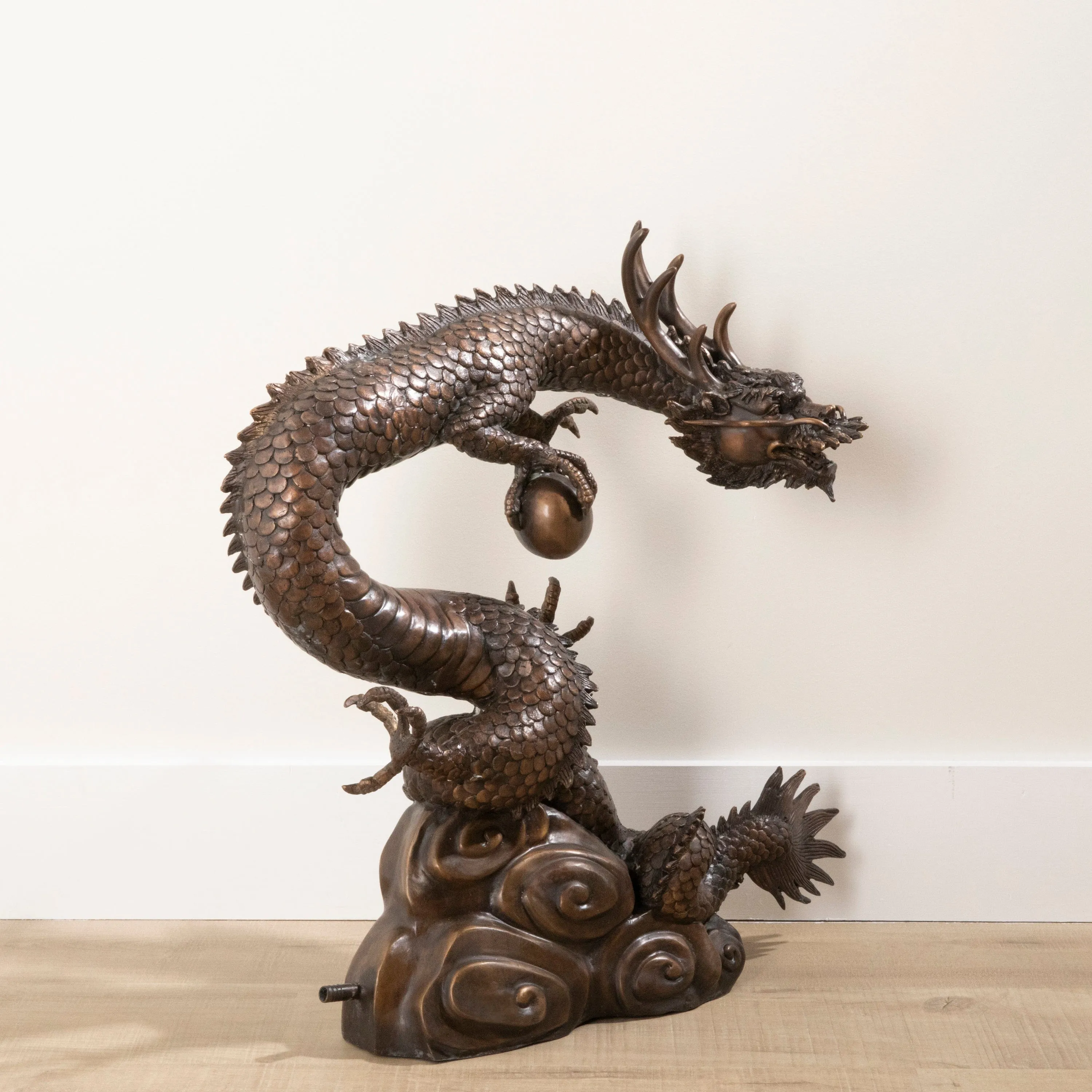 Bronze Dragon with a Ball Sculpture - 24