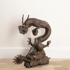 Bronze Dragon with a Ball Sculpture - 24