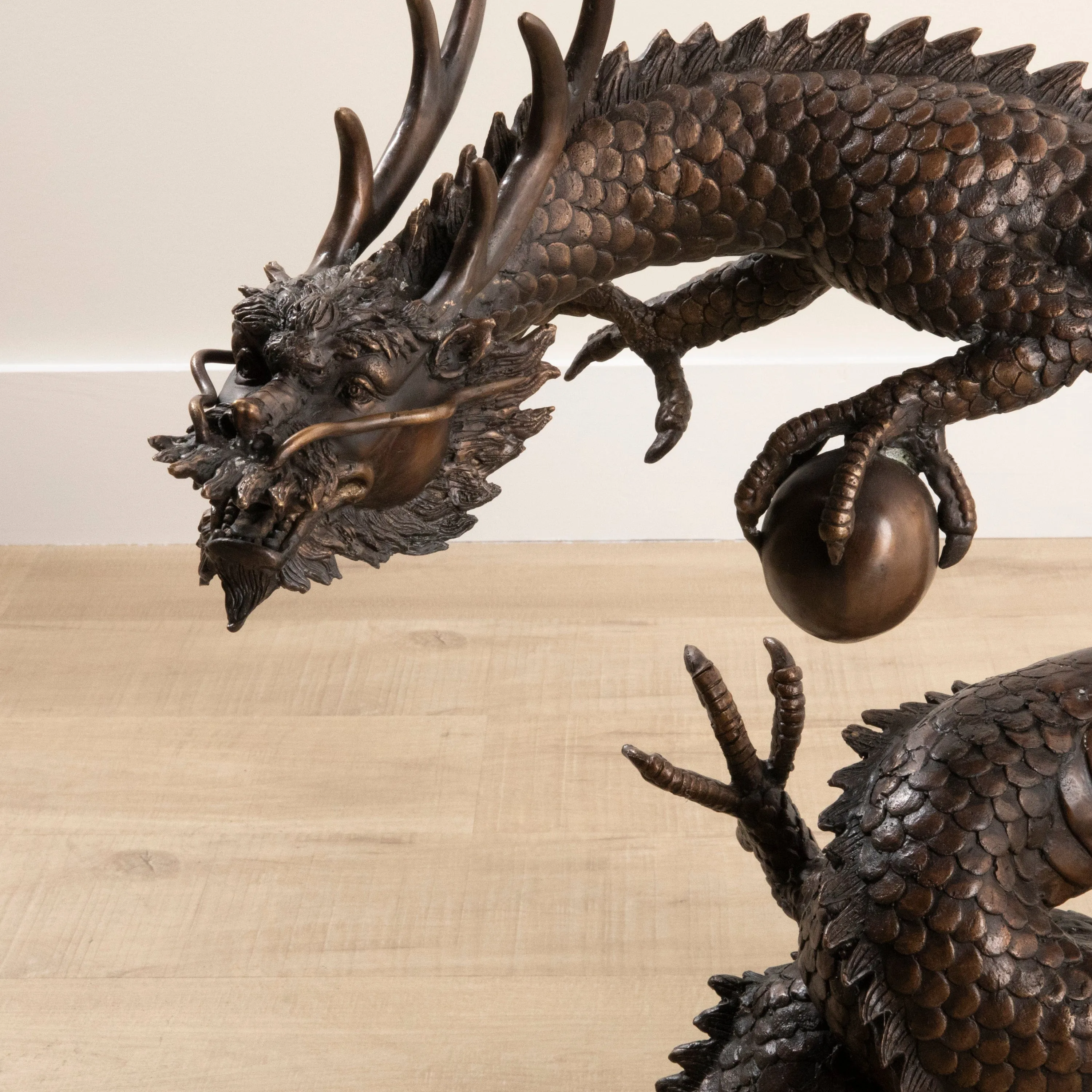 Bronze Dragon with a Ball Sculpture - 24