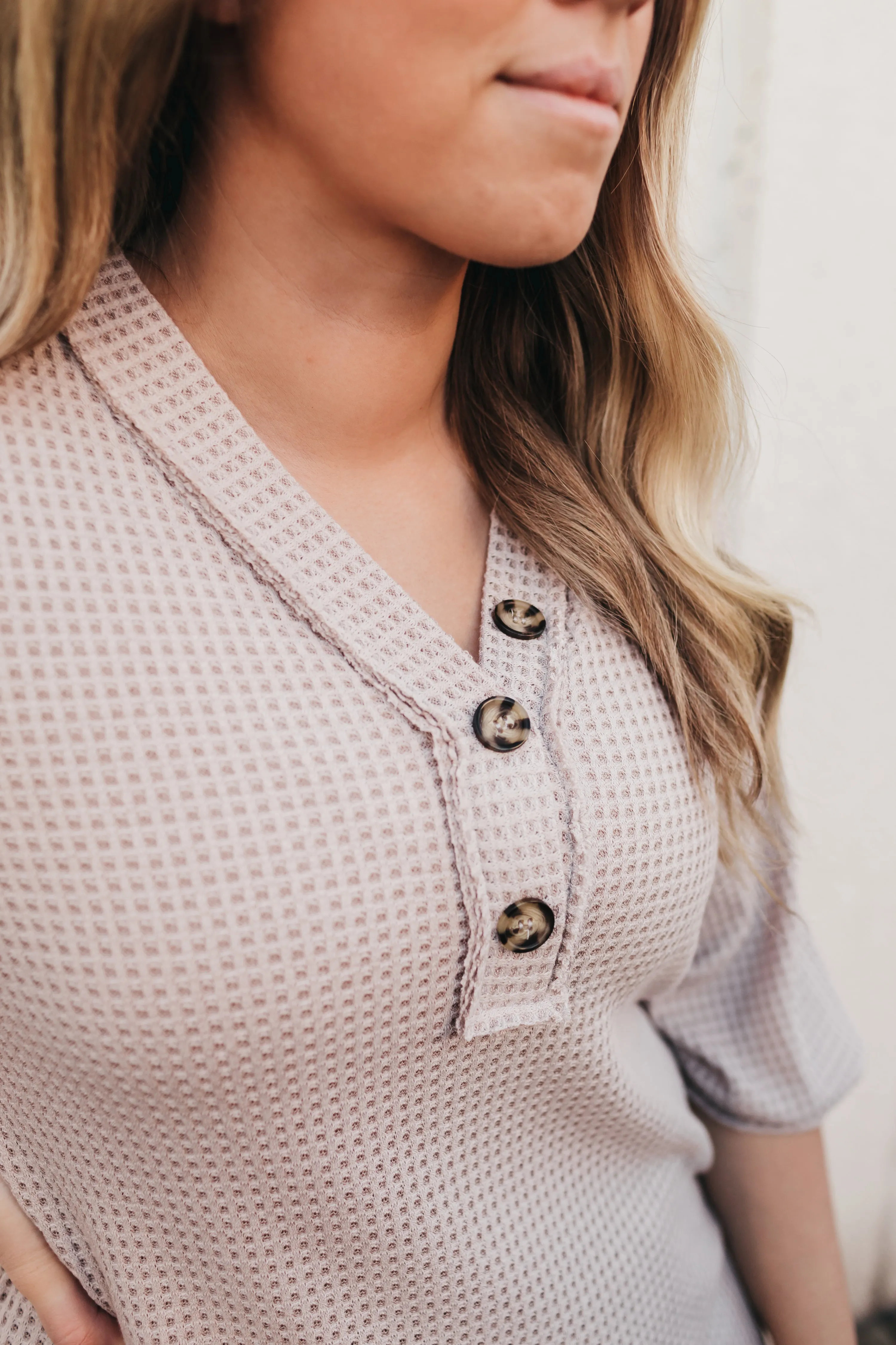 Button Waffle Top