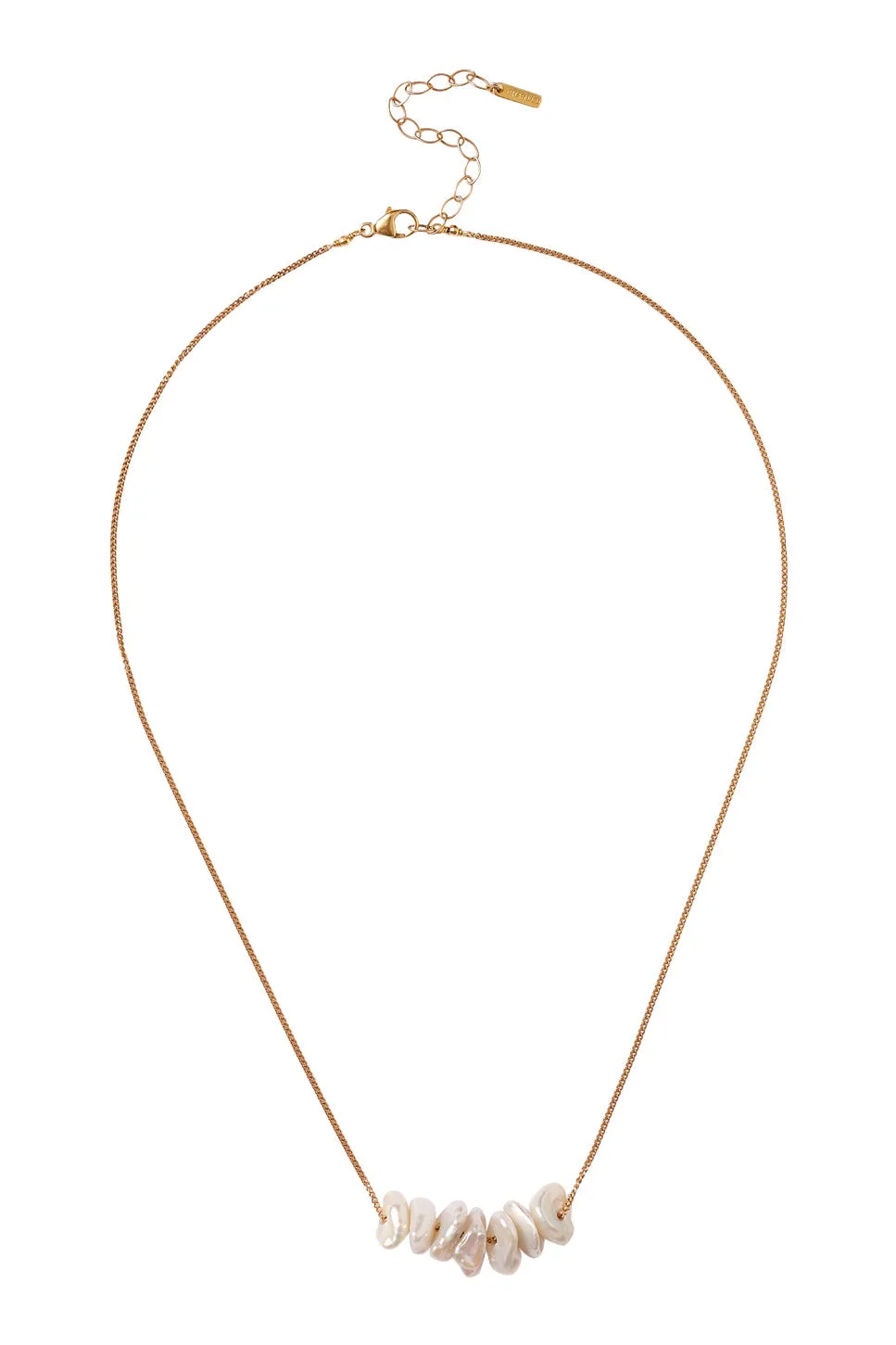 Chan Luu Gold Anini Necklace in White Pearl