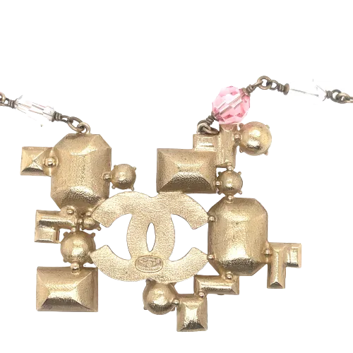 CHANEL - 05P Iridescent CC Crystal and Faux Pearl Mosaic Necklace