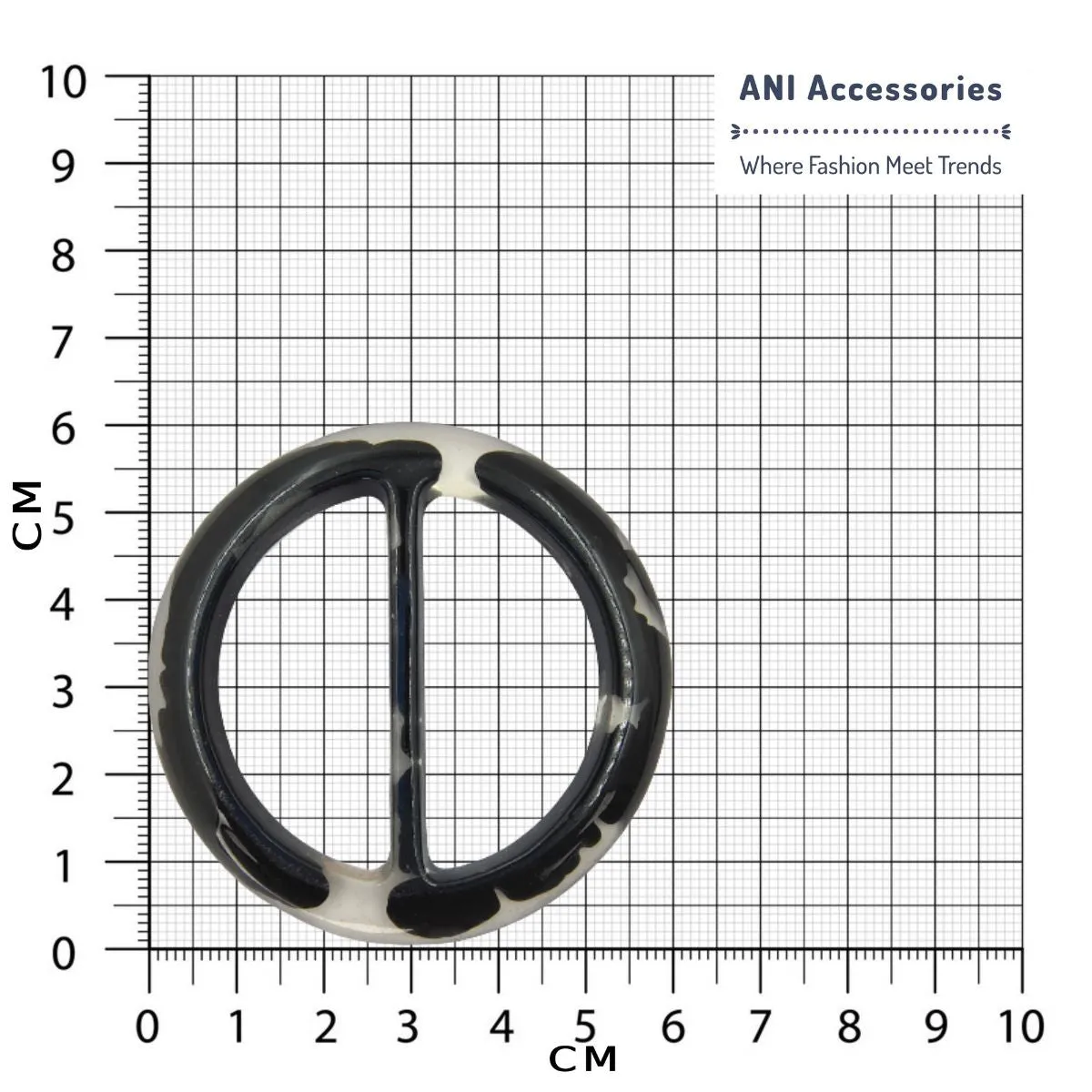 Circle Black Horn Abs Buckle