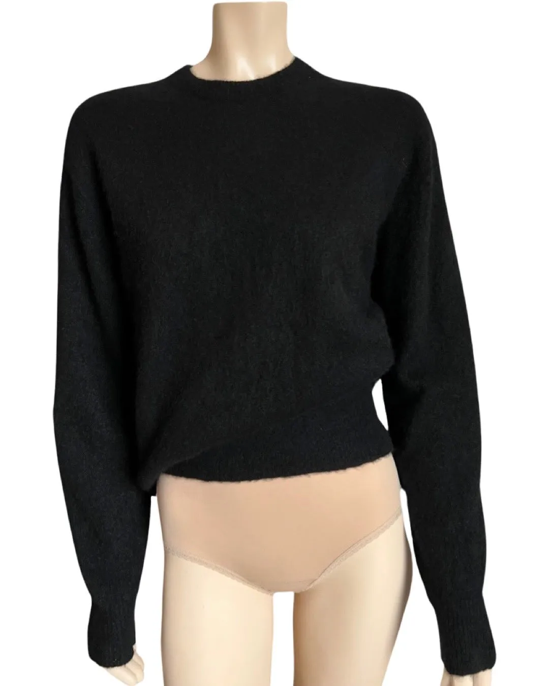 Cloud cashmere and silk essential crew neck sweater in black