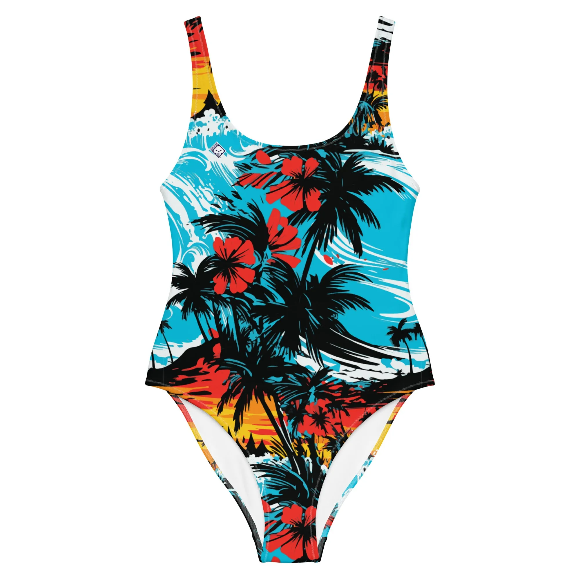 Coastal Chic: Women's Sunset Waves 001 One-Piece Swimsuit