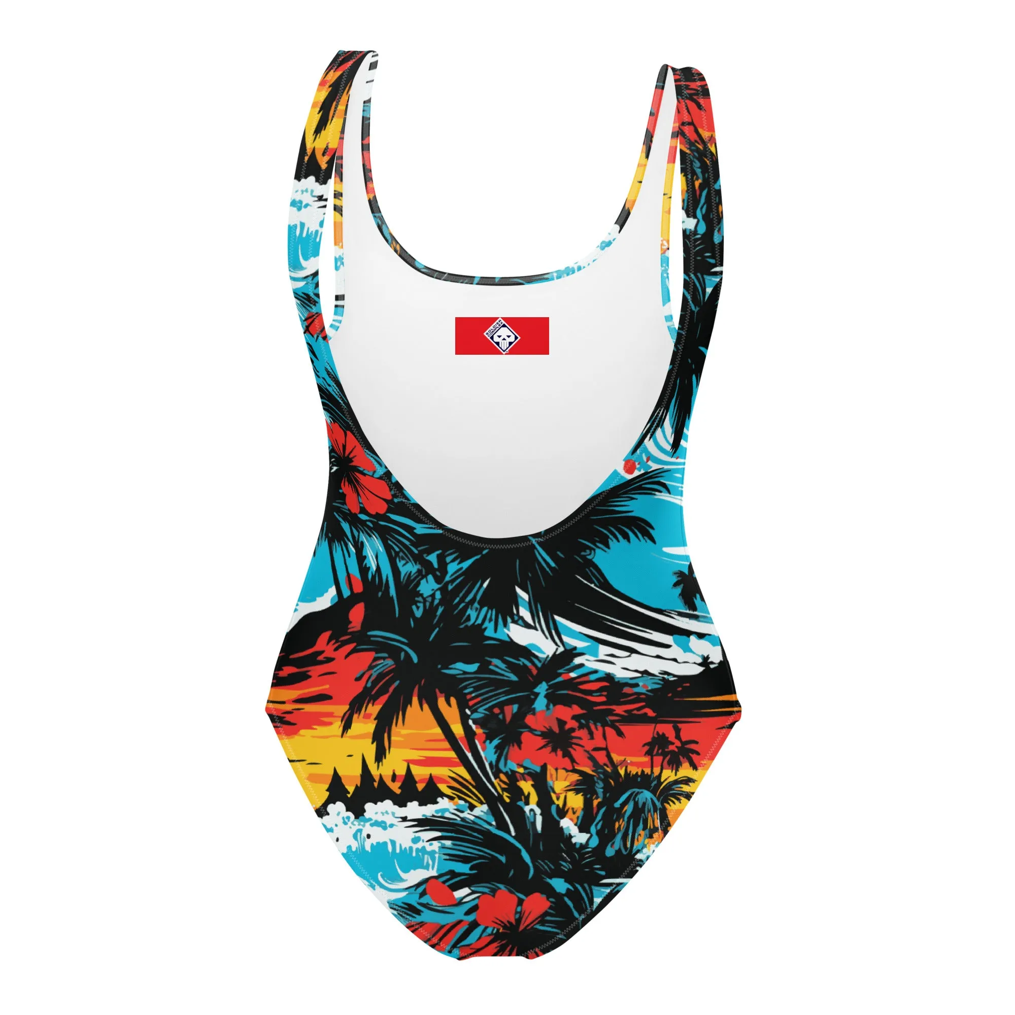 Coastal Chic: Women's Sunset Waves 001 One-Piece Swimsuit