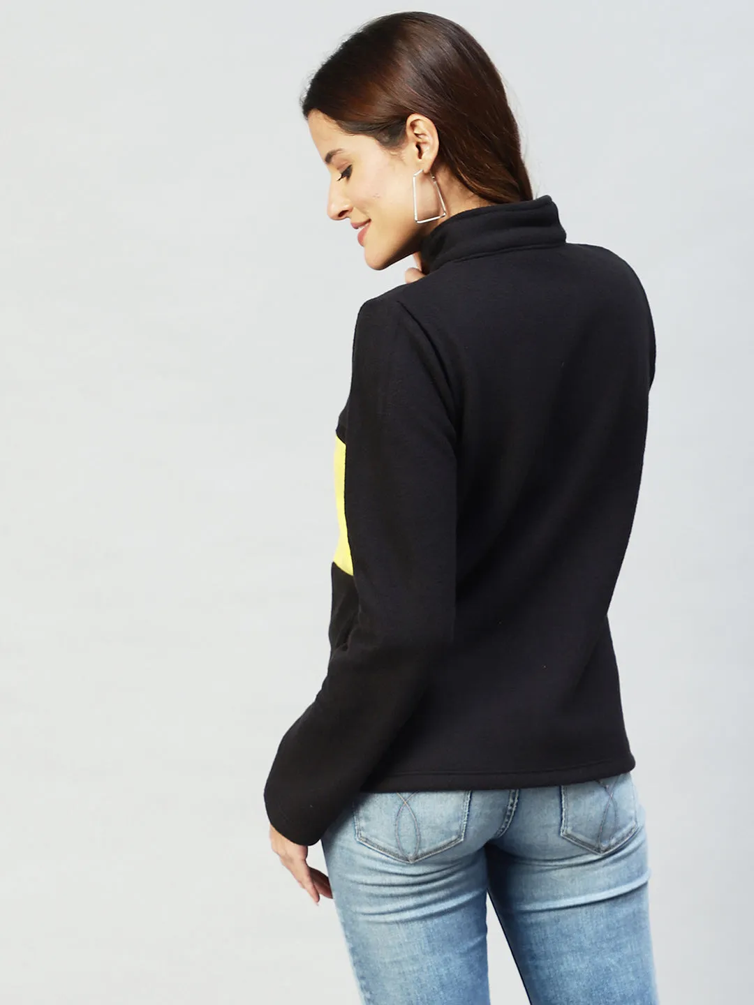 Colorblock High Neck Sweatshirt