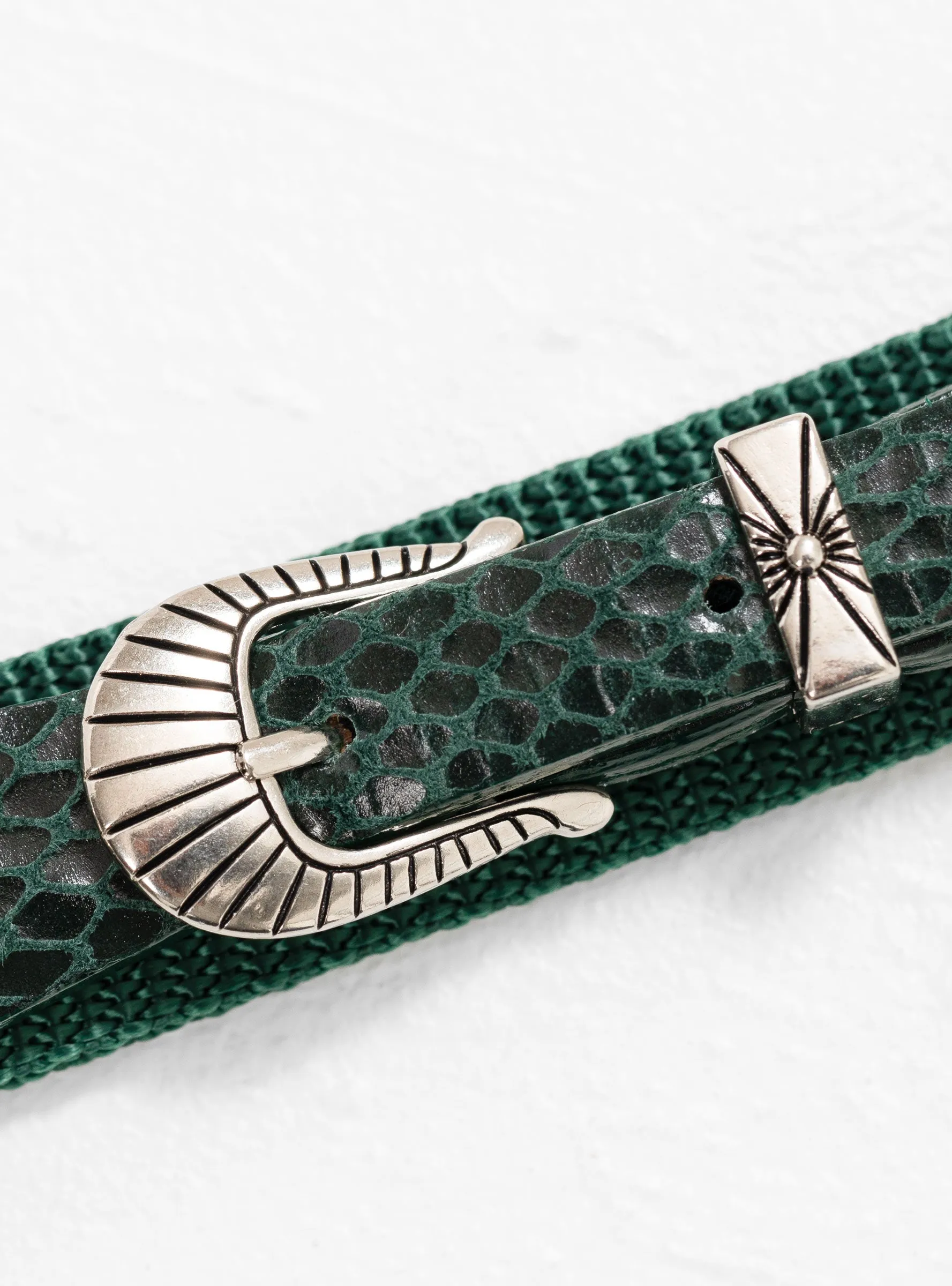 Concho Nylon Belt Green