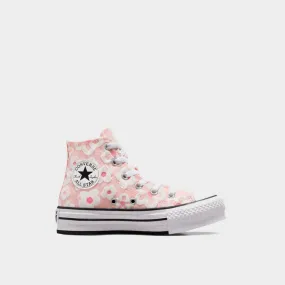 Converse Kids Chuck Taylor All Star Lift Platform Floral Embroidery Sneaker Pink/Multi _ 181058 _ Pink