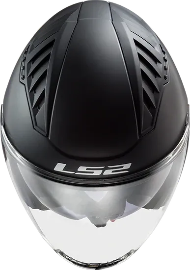 Copter Solid Open Face Motorcycle Helmet W/ SunShield Matte Black