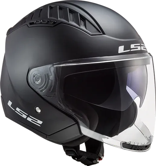 Copter Solid Open Face Motorcycle Helmet W/ SunShield Matte Black