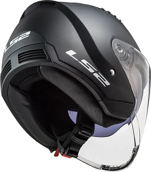 Copter Solid Open Face Motorcycle Helmet W/ SunShield Matte Black