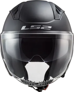 Copter Solid Open Face Motorcycle Helmet W/ SunShield Matte Black