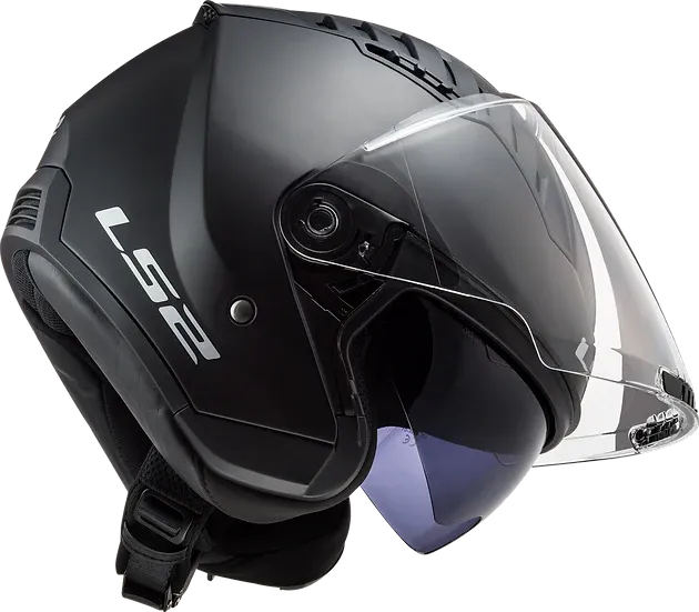 Copter Solid Open Face Motorcycle Helmet W/ SunShield Matte Black