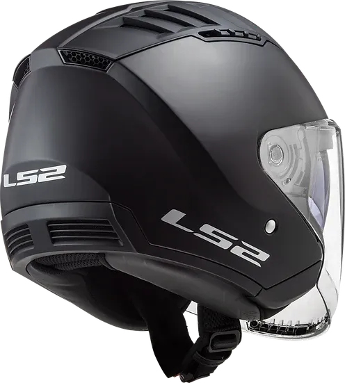 Copter Solid Open Face Motorcycle Helmet W/ SunShield Matte Black