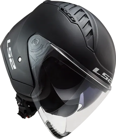 Copter Solid Open Face Motorcycle Helmet W/ SunShield Matte Black