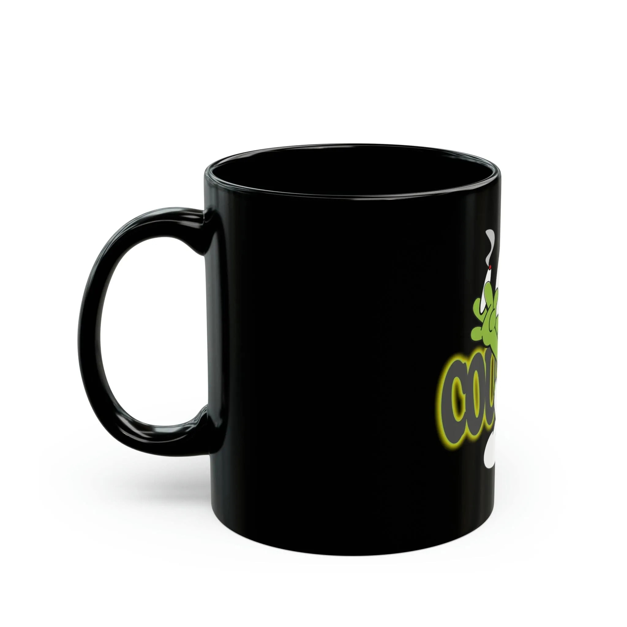 Coughy Character 11oz Black Mug