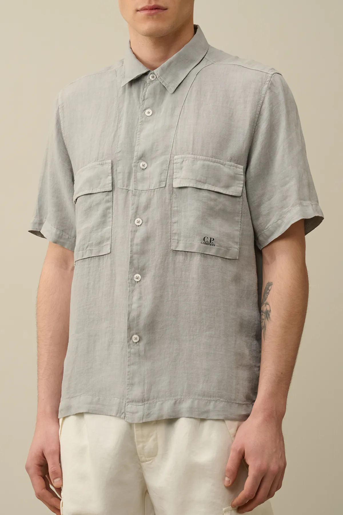 C.P. Company 210A Linen Shirt - Grey