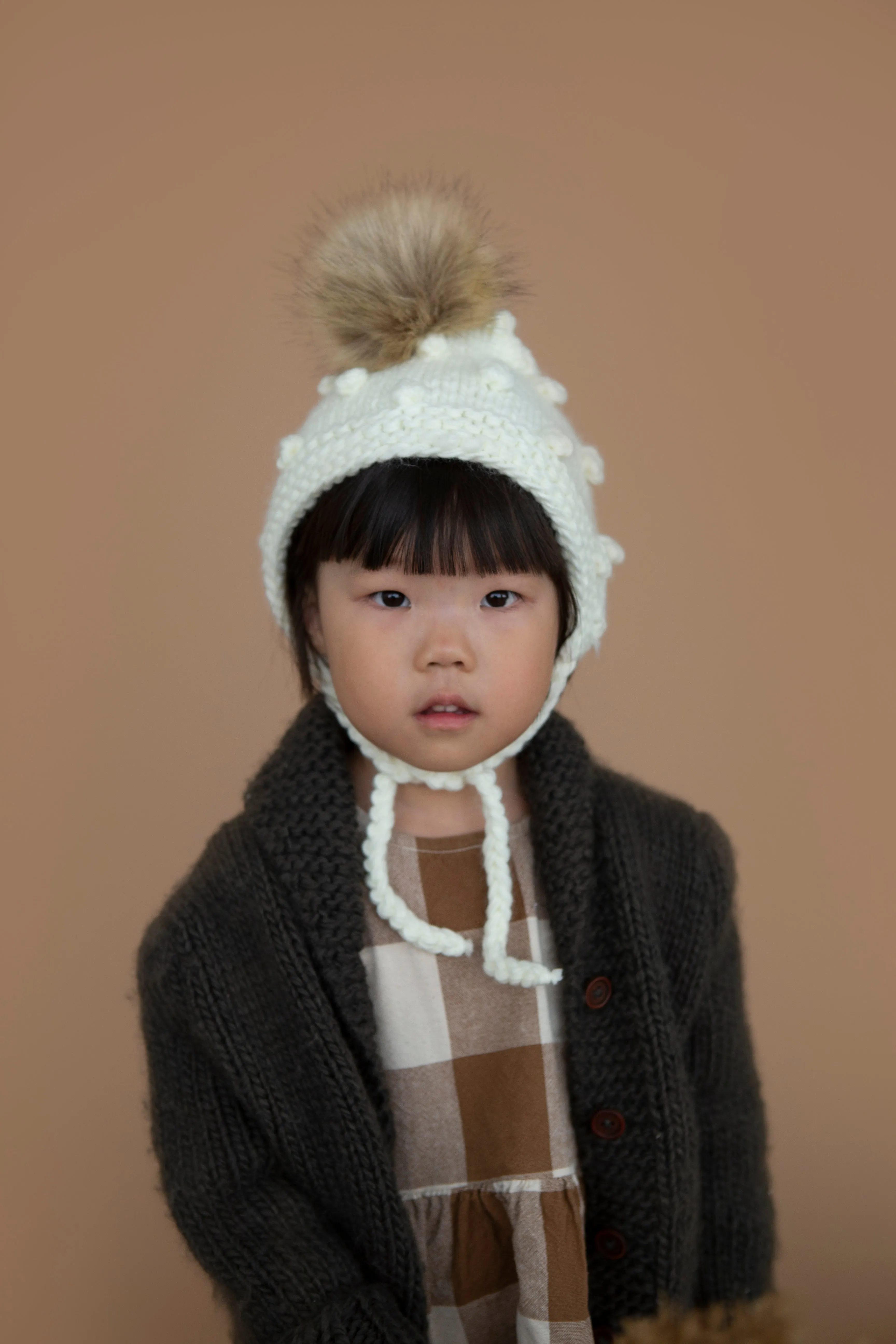 Cream Coco Bonnet with Pom