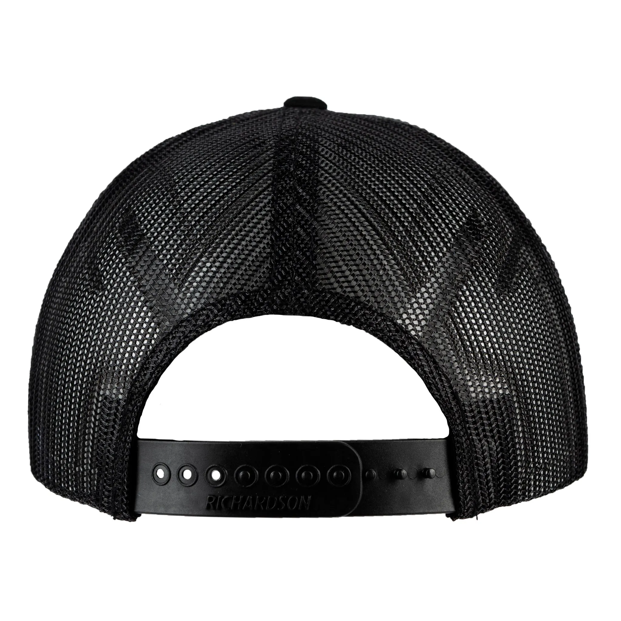 Curved Bill PVC Label Richardson 115 Snap Hat Black