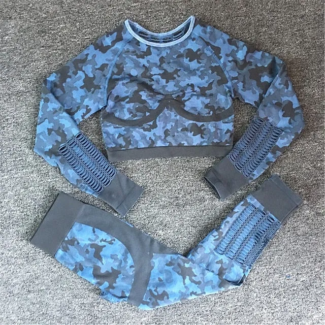 Customary Flashy 2PCS Camouflage Matching Set