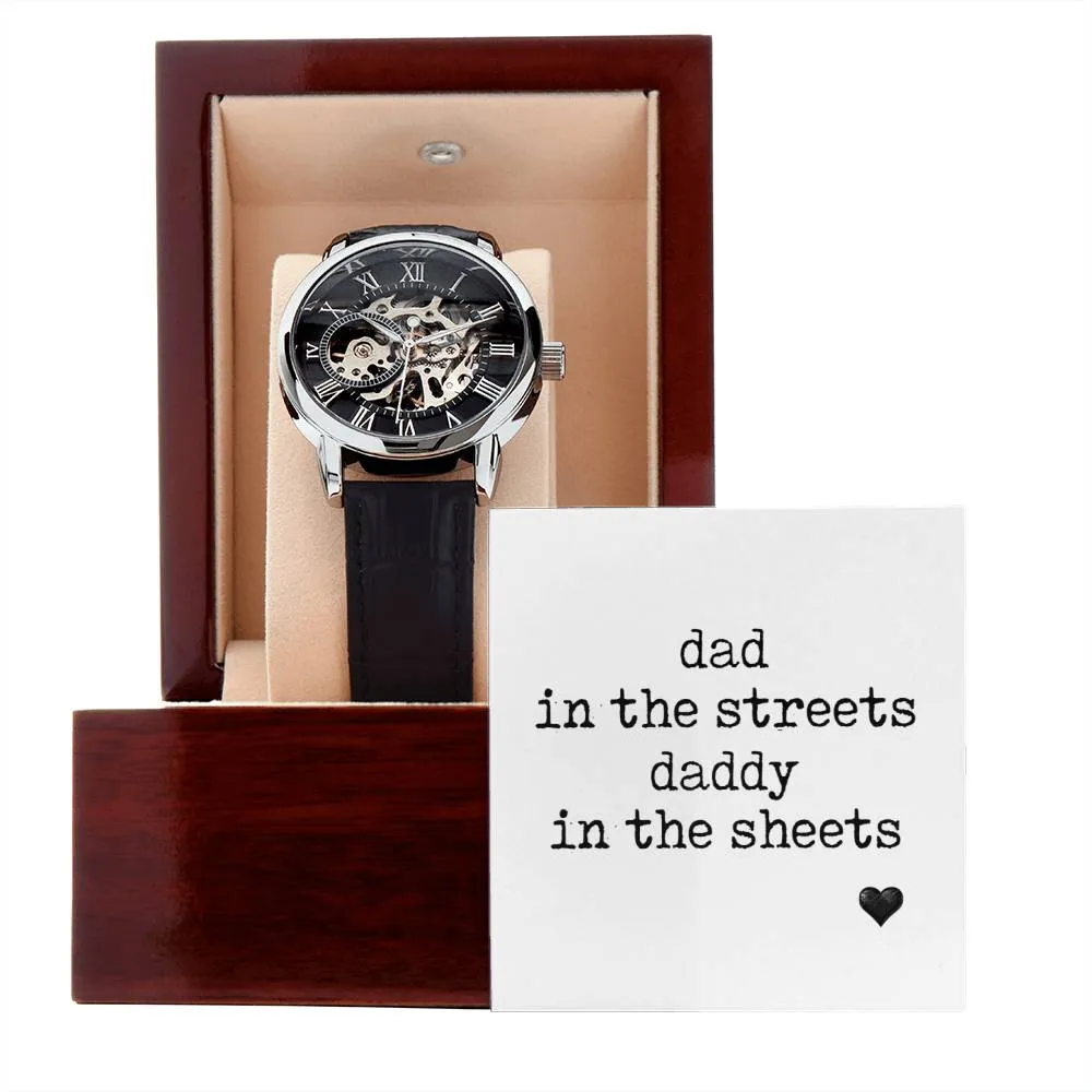 Daddy in the Sheets Men's Openwork Watch