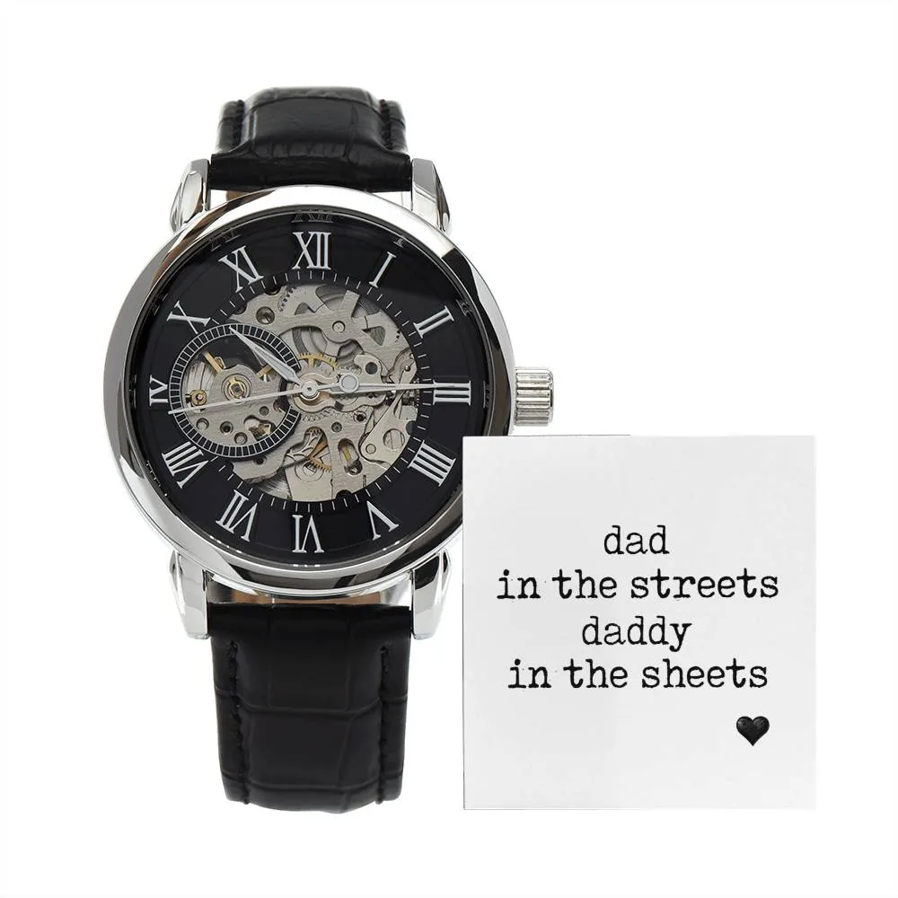 Daddy in the Sheets Men's Openwork Watch