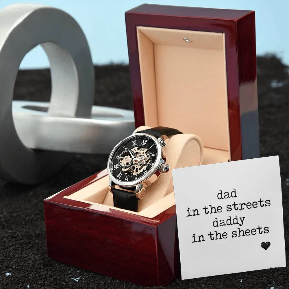 Daddy in the Sheets Men's Openwork Watch