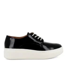 DERBY CITY LACEUP - BLACK PATENT CRINKLE