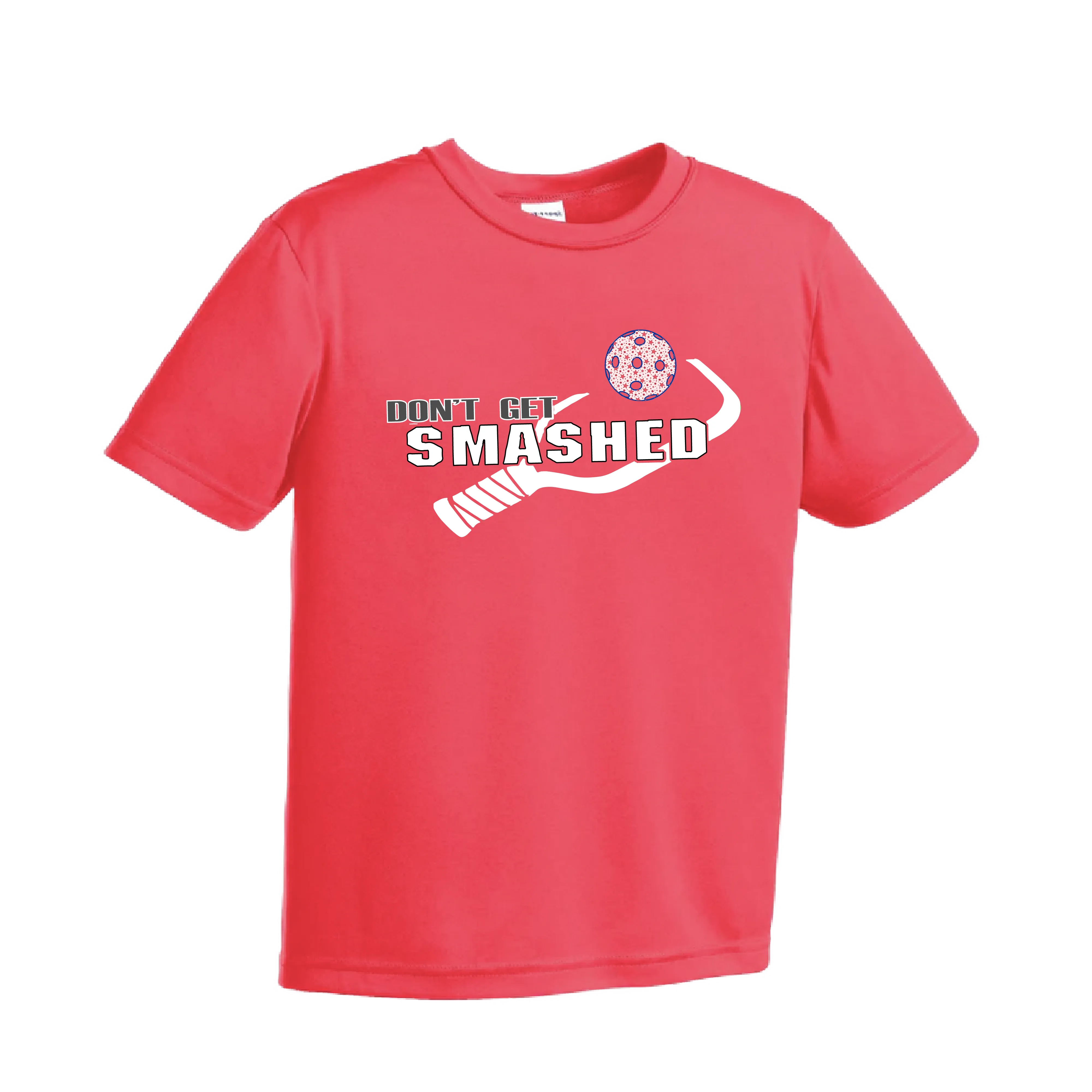 Don't Get Smashed (Patriotic Stars Pickleball) | Youth Short Sleeve Athletic Shirt | 100% Polyester